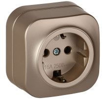 IEK GLORY Роз. с з/к без з/ш о/у 16А РС20-3-ХШм шамп. м.