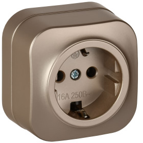 IEK GLORY Роз. с з/к без з/ш о/у 16А РС20-3-ХШм шамп. м.