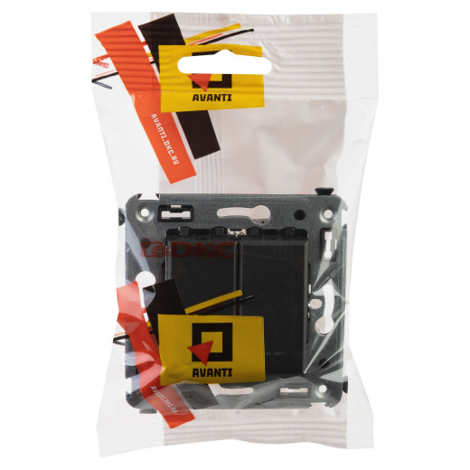 Переключатель двухклавишный в стену, Avanti, черный матовый