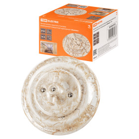 TDM Выключатель скрытой установки фарфоровый поворотный с ручкой (бантик) 10А мраморный «Болонь»