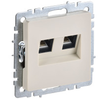 IEK BRITE BASE Бежевый Розетка двойная RJ11+RJ45 кат.5E РК/Т12-БрКр