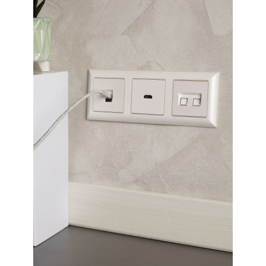 BRITE Рамка 3-мест. РУ-3-Бр беж./жемч. IEK