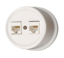 BIRONI Лизетта Керамика Белый Розетка 2-ая RJ45