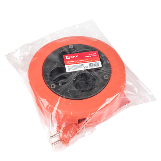 Удлинитель-рулетка 4*5 м без заземления ПВС 2*0,75 10А/2,3кВт PROxima EKF