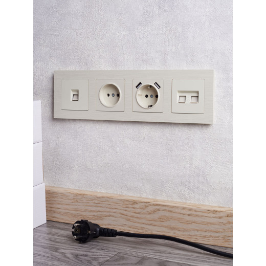 BRITE Рамка 4-мест. РУ-4-Бр беж. рифленый IEK