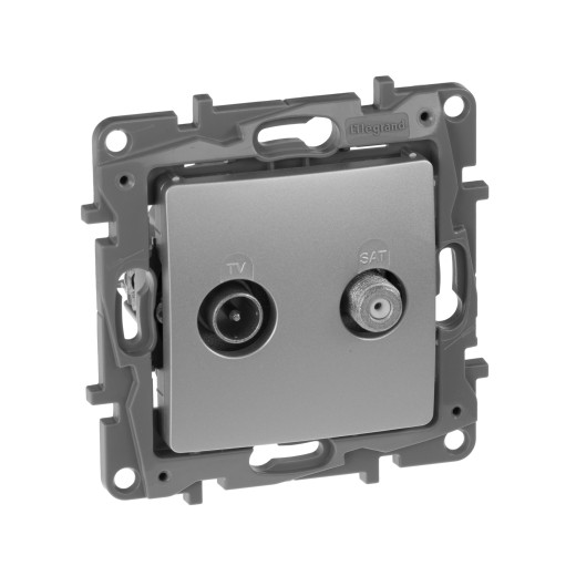 Розетка TV-SAT - Legrand Etika - двухкабельная - алюминий