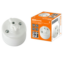 TDM Выключатель фарфоровый поворотный с ручкой (бантик) 10А белый «Болонь»