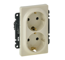 Legrand Valena LIFE DIY Сл.кость Розетка 2-ая с/з с защитными шторками, безвинт.зажим.