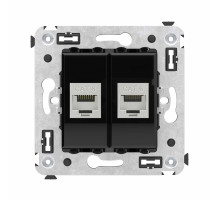 DKC Avanti Компьютерная розетка RJ-45 без шторки в стену, кат.6 двойная экранированная, 