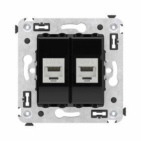 DKC Avanti Компьютерная розетка RJ-45 без шторки в стену, кат.6 двойная экранированная, 