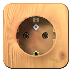 Systeme Electric Blanca наруж Ясень Розетка с/з без шторок, 16А, 250В