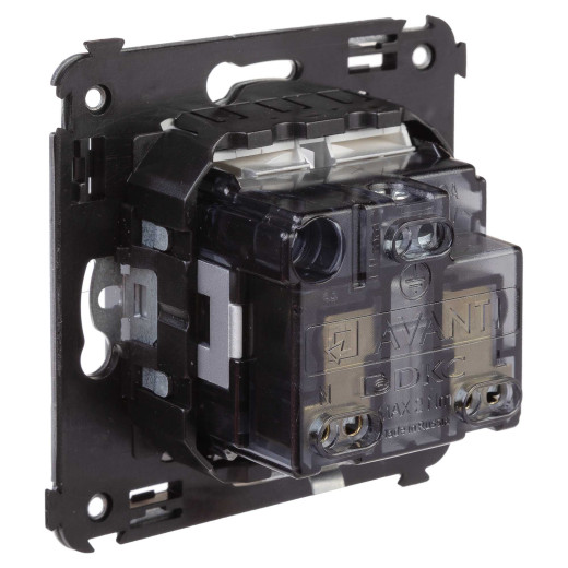 Розетка в стену, 2P+E, с з/ш, Avanti, закаленная сталь