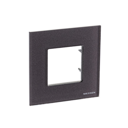 Рамка 1-постовая, 2-модульная, серия Zenit, стекло Кофейное