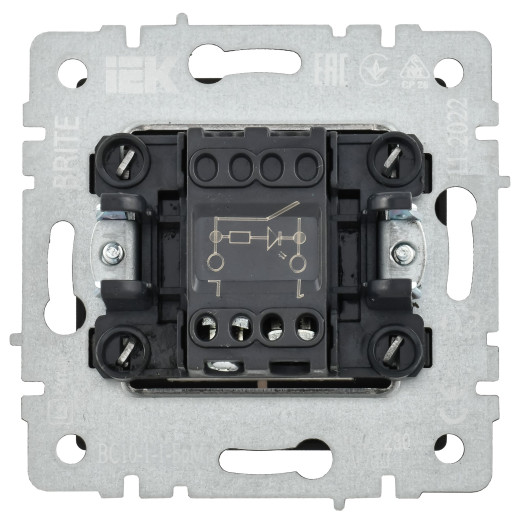 BRITE Выключ. 1-кл. с инд. 10А ВС10-1-1-БрМ мар. IEK