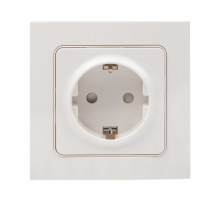 EKF PROxima Стокгольм Розетка 1-ая с/з 16А белая со шторками.