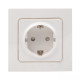 Стокгольм Розетка 1-местная с/з 16А автоматические клеммы белая с защ. штор. EKF PROxima
