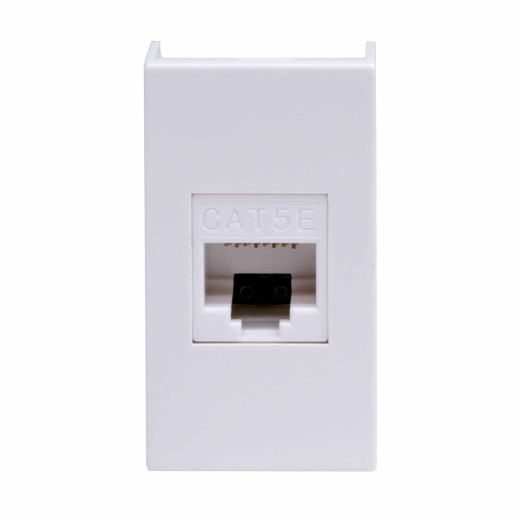 Компьютерная розетка RJ-45, кат. 5е, 8P8C, Viva, белая, 1 модуль