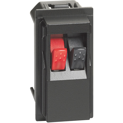 LIVING NOW. Розетка для аудиоколонок стерео 1 модуль.Цвет Черный.