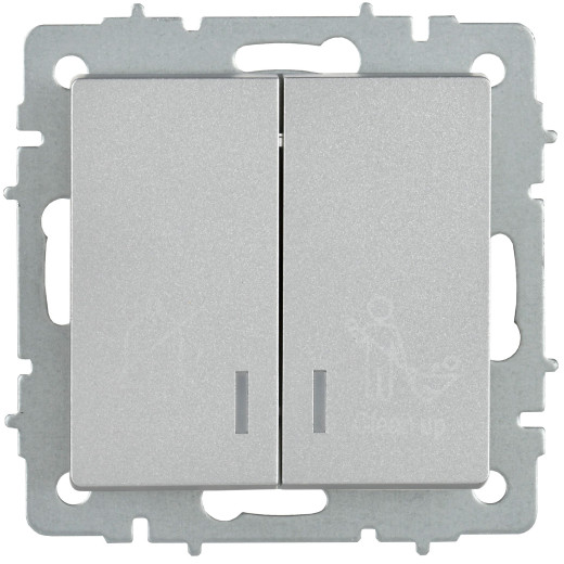 BRITE Выключ. 2-кл. с инд. отел. 10А ВС10-2-9-БрА алюм. IEK