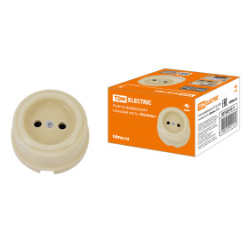 TDM Розетка фарфоровая 2П 10А 250В сл. кость «Болонь»