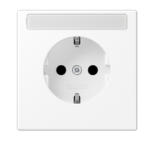 JUNG LS 990 Белый матовый Розетка с полем для надписи, SCHUKO