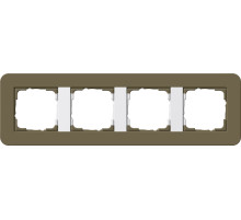 Gira E3 Дымчатый/Белый глянцевый Рамка 4-ая