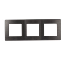 ЭРА Рамка для розеток и выключателей Серия 12 12-5103-12 на 3 поста, Эра12 Сатин, графит