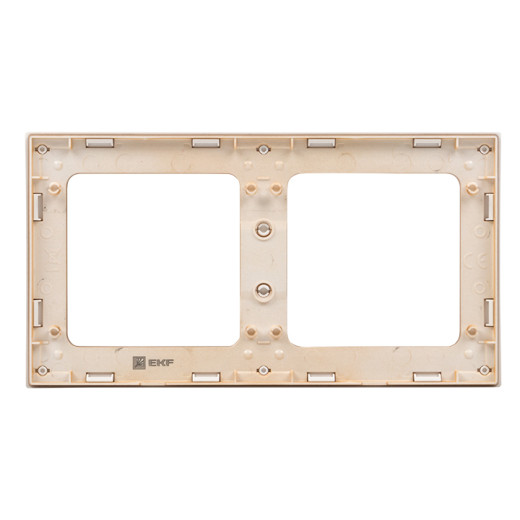 Стокгольм Рамка 2-местная белая с линией цвета шампань EKF PROxima