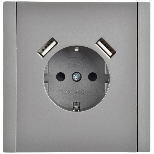 FORTE&PIANO Роз. з/к/ш в/к 16А USB A+A 3,1А FP545 ст. IEK