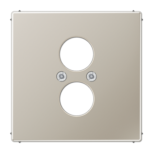 Крышка для 2-х гнезд подключения громкоговорителя, благородная сталь