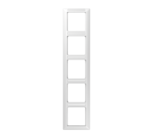 JUNG Рамка 5-кратная вертикальная с полем для надписи белая