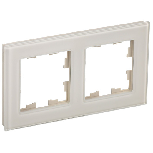 BRITE Рамка 2-мест. РУ-2-2-БрВа стекло ванильный IEK