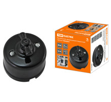 TDM Выключатель фарфоровый поворотный с ручкой (бантик) 10А черный «Болонь»