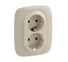 Legrand Valena ALLURE DIY Сл.кость Розетка 2-ая с/з с защитными шторками, безвинт.зажим.