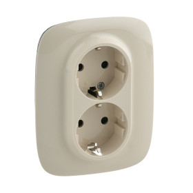 Legrand Valena ALLURE DIY Сл.кость Розетка 2-ая с/з с защитными шторками, безвинт.зажим.