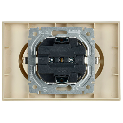 BRITE Роз. 2-я с з/к без з/ш 16А в сб. РС12-3-БрКр беж. IEK