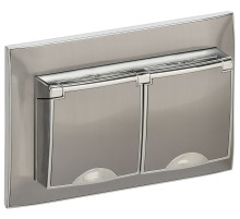 IEK SKANDY Никель Розетка 2-ая с/з с крышкой 16А в сборе IP44 SK-R12N