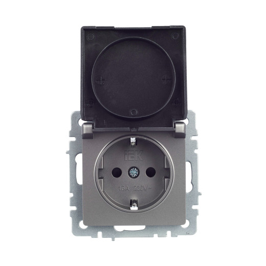 BRITE Роз. с з/к/ш с кр. 16А IP20 РСбш10-3-БрС сталь IEK