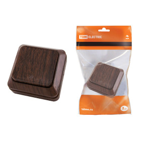 TDM Переключатель на 2 направления 1-кл. открытой установки IP20 10А, бук 