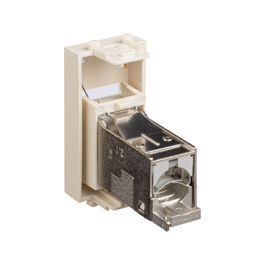 Компьютерная розетка RJ-45 модульная, кат.6 экранированная, Avanti, ванильная дымка, 1 модуль