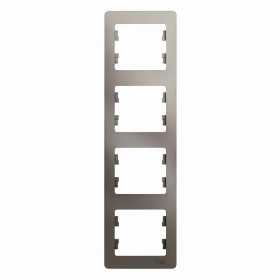 Systeme Electric Glossa Платина Рамка 4-ая, вертикальная