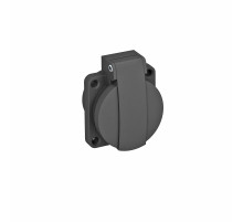 OBO BETTERMANN  Розетка силовая 0° с крышкой, IP44, 16А, 250В (для блока питания VH 50x61 мм) черная