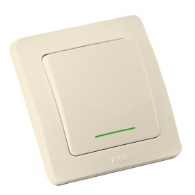 Hegel Мастер внутр Слоновая кость ВС10-332-01 Выключатель 1-клавишный, с индикацией, с самовозвр.