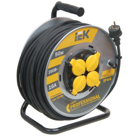 IEK Катушка УК50 на мет с т/з 4 места 2Р+PЕ/50м КГ 3х2,5мм2 IP44 