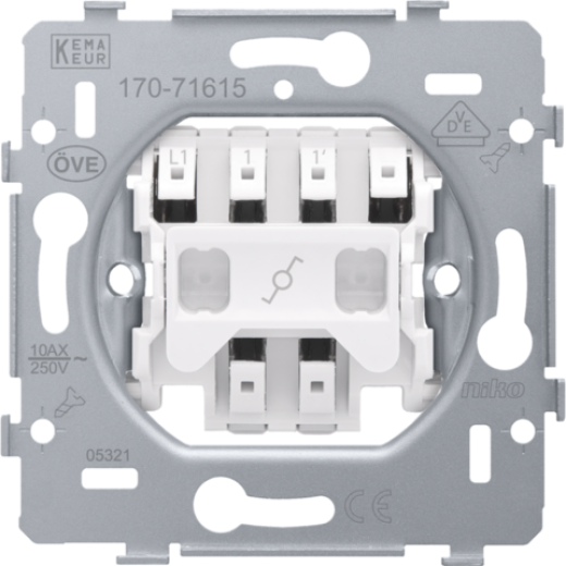 Механизм переключателя 1-клавишный, пруж. клеммы