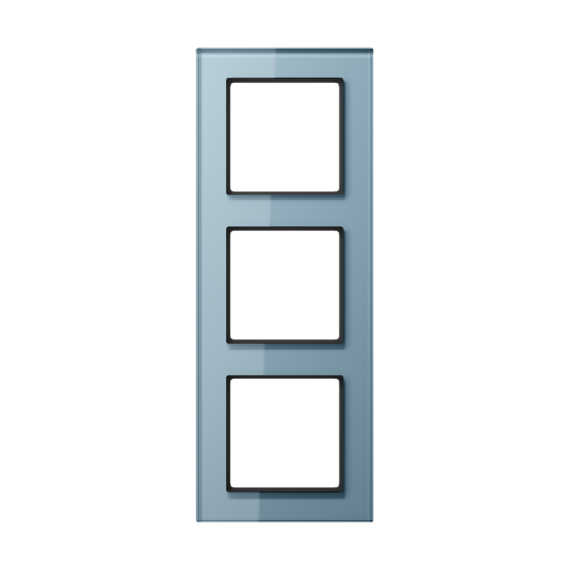 Рамка для вертикальной и горизонтальной установки, 3 поста, стекло, серо-голубой, A CREATION