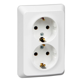 Systeme Electric Этюд Бел Розетка 2-ая с/з без шторок 16А 250B