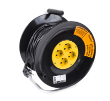 PROconnect Удлинитель силовой на катушке 4 гнезда с/з 50 м 3х1 мм² STANDART