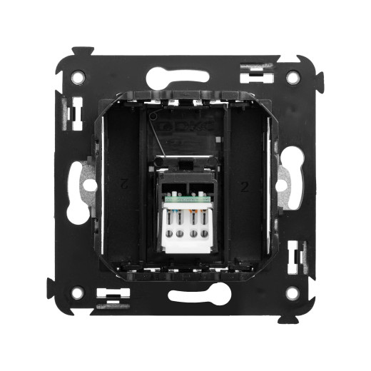 Компьютерная розетка RJ-45 в стену, кат.6 одинарная, Avanti, черный матовый
