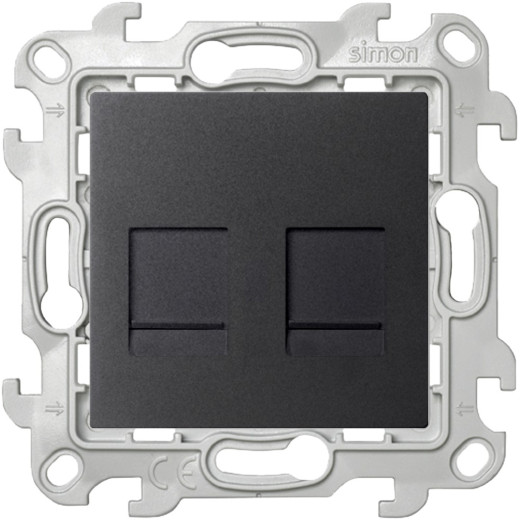 Розетка 2хRJ45 кат. 5е UTP, графит